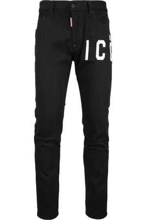 Dsquared2 Jeans, Herr, XL, Bomull, Mäns Knapp Jeans med Brand Logo