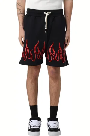 Vision Of Super Shorts, Herr, XS, Bomull, Svarta Flamman Broderade Simshorts