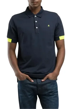 Replay Topp, Herr, XL, Bomull, Polo skjorta med kontrastinlägg och logotyp