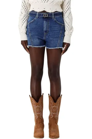 Twin-Set Shorts, Dam, W25, Denim, Stiliga Denim Shorts med Bälte