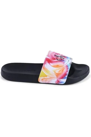 Calvin Klein Skor, Dam, 38 EU, Bomull, Rosa TieDye Print Slides