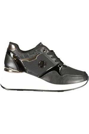 Laura Biagiotti Skor, Dam, 36 EU, Svart Dam Sneaker med Brodyr
