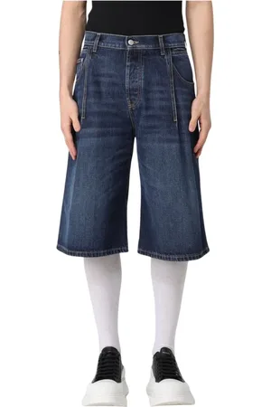 Alexander McQueen Shorts, Herr, XL, Denim, Klassiska Denim Avslappnad Passform Shorts