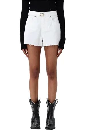 Twin-Set Shorts, Dam, W26, Denim, Vita Denim Shorts med Bälte