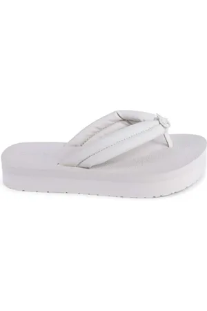 Calvin Klein Skor, Dam, 40 EU, Polyester, Beige Thong Sandal Flip Flop