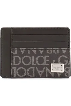 Dolce & Gabbana Accessoarer, Herr, ONE Size, Svart Monogram Plånbok Kortplatser