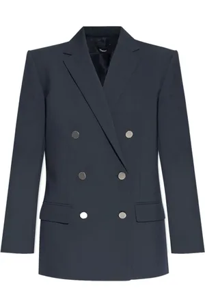 THEORY Jacka, Dam, S, Polyester, Oversized Double-Breasted Wool Blazer