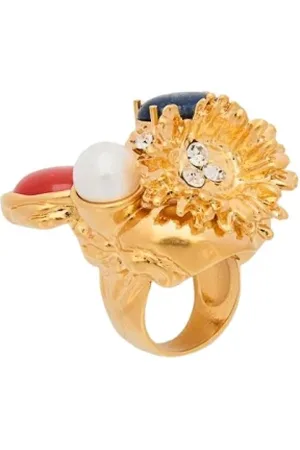 Marni Accessoarer, Dam, S, Färgglad Resin Pearl Statement Ring