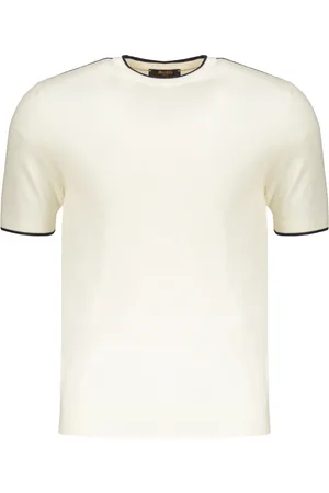 MOORER Topp, Herr, XL, Stickad T-shirt i ull med kontrasterande kanter