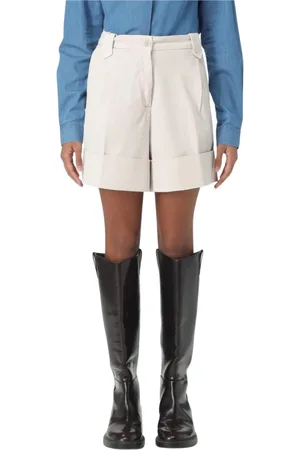 FAY Shorts, Dam, W27, Bomull, Brun HighWaisted Bomullsshorts