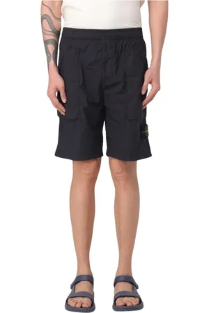 Stone Island Shorts, Herr, W36, Beige Cargo Shorts med Fickor