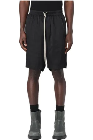 Rick Owens Shorts, Herr, M, Svarta Sidensnörlånga Shorts