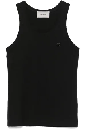 COPERNI Topp, Dam, S, Bomull, Svart Lättvikts Logotanktopp