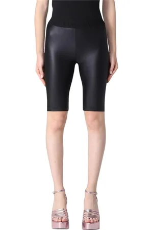 VERSACE Shorts, Dam, 2Xs, Läder, Lyxiga Svarta Biker Shorts