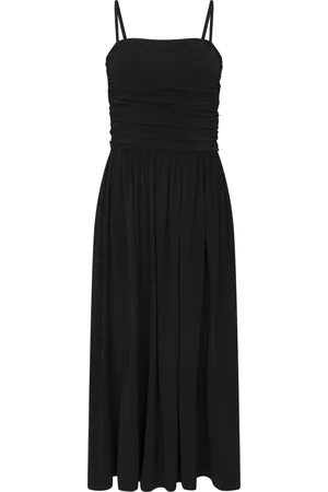 Max Mara Klänning, Dam, S, Svart ärmlös midi-klänning med bandeau topp