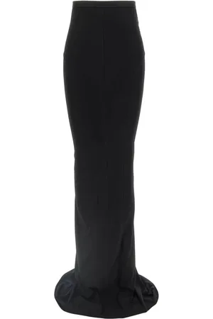 Rick Owens Kjol, Dam, XS, Bomull, Svart Jerseykjol Elastisk Midja