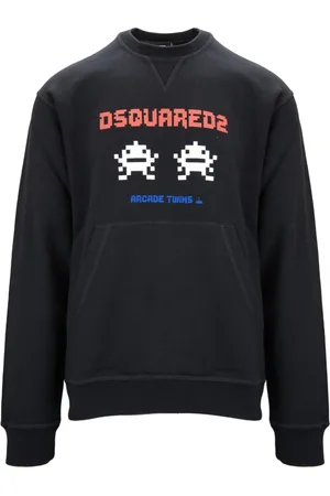 Dsquared2 Sweatshirts & Hoodies, Herr, S, Bomull, Herr Pullover Sweatshirt med Kontrasttryck