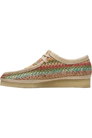 Clarks Skor, Herr, 42 EU, Läder, Multifärgad Raffia Wallabee Sneakers