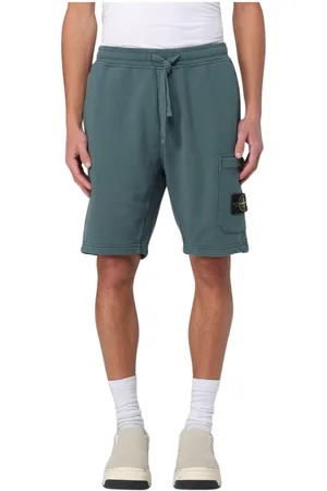 Stone Island Shorts, Herr, L, Bomull, Grå Stiliga Sweatshorts för Män
