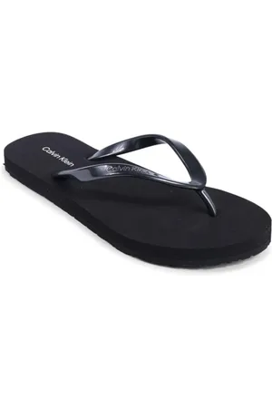 Calvin Klein Skor, Dam, 37 EU, Svart Solid Gummi Flip Flop
