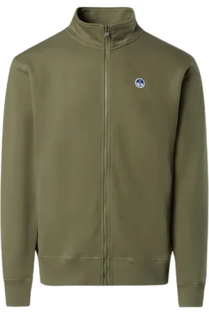 North Sails Sweatshirts & Hoodies, Herr, 2Xl, Bomull, Ekologisk Zip Sweatshirt Militärgrön