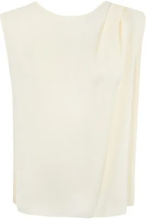 Twin-Set Topp, Dam, M, Georgette Draperad Axeltopp