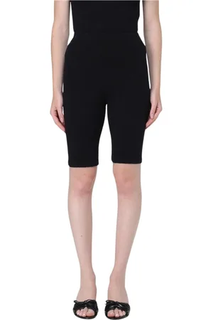 Balenciaga Shorts, Dam, S, Svart Textured Stickad Cykelshorts