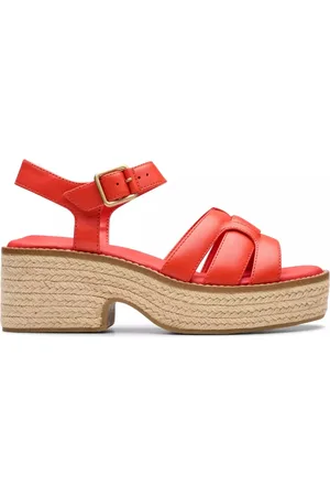 Clarks Skor, Dam, 38 EU, Läder, Röd dammsandal Coledale Strap