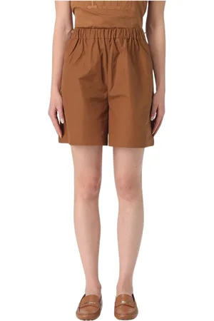 Max Mara Shorts, Dam, S, Bomull, Brun Bomull PullOn Shorts