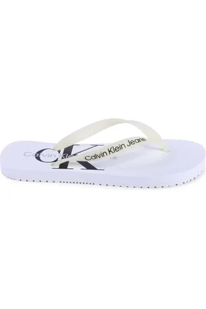 Calvin Klein Skor, Dam, 38 EU, Vita Logo Flip Flops