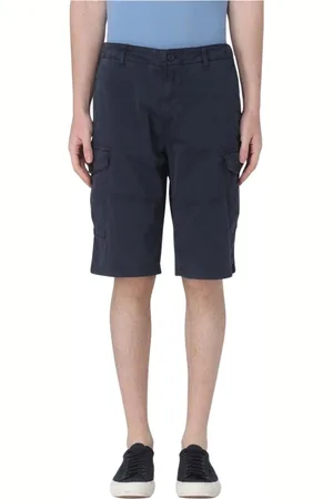 Blauer Shorts, Herr, W38, Mångsidiga Cargo Shorts med Flera Fickor