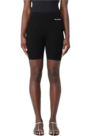 Jil Sander Shorts, Dam, M, Bomull, Kräm Ribbstickade Cykelshorts