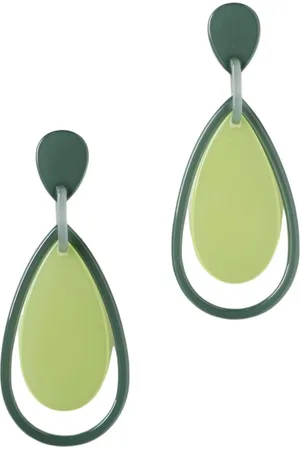 Emporio Armani Accessoarer, Dam, ONE Size, Tårformade Örhängen Lime Doft