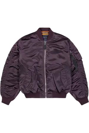 Alpha Industries Jacka, Herr, S, Nylon, Brun Bomberjacka med Ribbade Detaljer