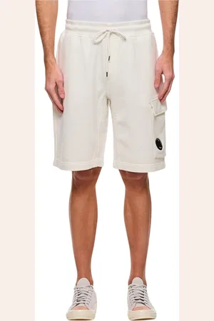 C.P. Company Shorts, Herr, S, Bomull, Vita Cargo Shorts med Linficka
