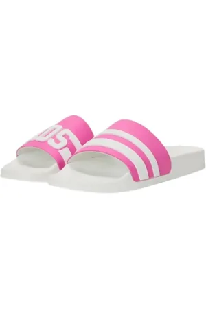 GCDS Skor, Dam, 41 EU, Vit/Rosa Logokedja Sliders