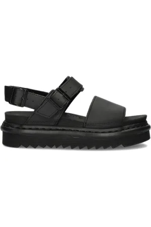 Dr. Martens Skor, Herr, 41 EU, Läder, Svarta Lädersandaler med Slingback-rem