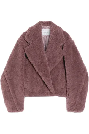 Max Mara Jacka, Dam, S, Läder, Lila Ull Alpacka Kappa