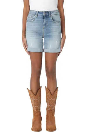 Liu Jo Shorts, Dam, W26, Denim, Slitna Denim Shorts för Kvinnor
