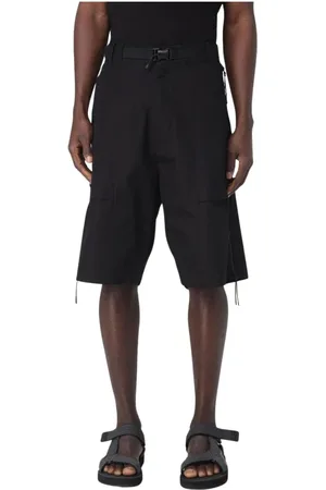 C.P. Company Shorts, Herr, M, Läder, Svarta Cargo Shorts med Bälte
