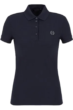 Armani Exchange Topp, Dam, S, Bomull, Blå Polo T-shirts och Polos