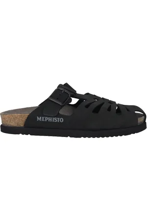 Mephisto Skor, Herr, 46 EU, Läder, Svart herrsandal - Högkvalitativ nubuck