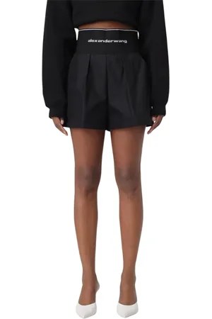 Alexander Wang Shorts, Dam, S, Svarta Veckade High-Waisted Shorts
