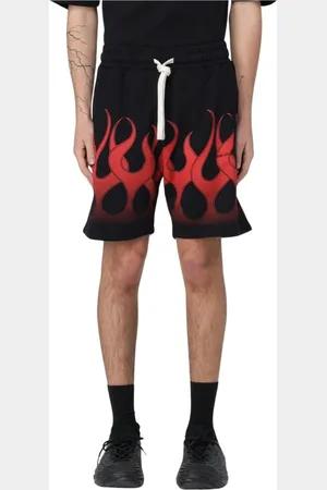 Vision Of Super Shorts, Herr, XS, Bomull, Svarta Flame Grafiska Shorts