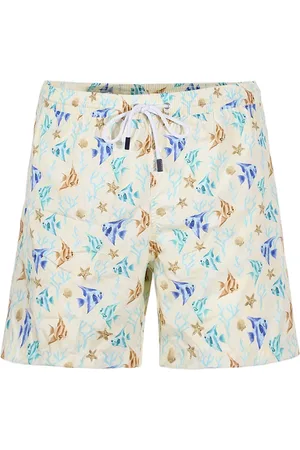 BARBA Badkläder, Herr, L, Polyester, Mönstrad Himmelblå Elastisk Midja Shorts