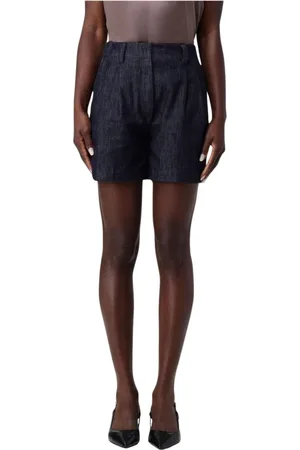 Brunello Cucinelli Shorts, Dam, S, Denim, Blå Denim Veckade Shorts