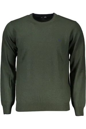 HARMONT&BLAINE Stickade tröjor & koftor, Herr, M, Kashmir, Grön Designer Pullover med Rund Hals