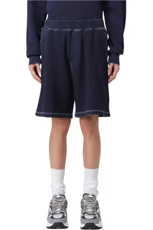 Dsquared2 Shorts, Herr, L, Bomull, Slitna Marinblå Shorts