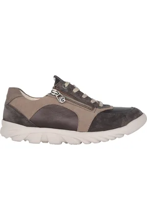 Ganter Skor, Dam, 38 1/2 EU, Bekväm bred passform sneaker - Mörk taupe