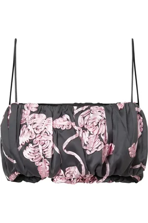 ROTATE Topp, Dam, S, Polyester, Fyrkantig hals Ballongärm Crop Top